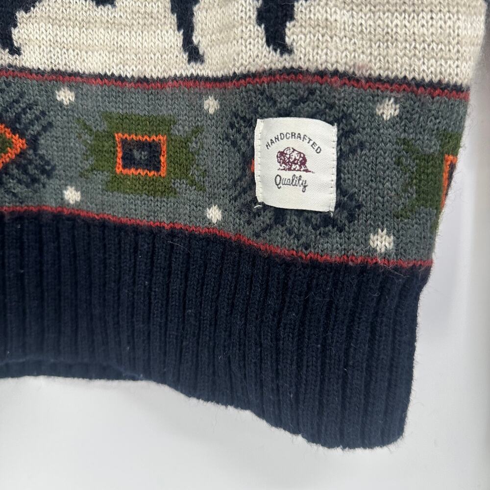 Bellfield Men's Animal Crewneck Sweater Wool Blend Fair Isle Nordic Pullover - Picture 6 of 11